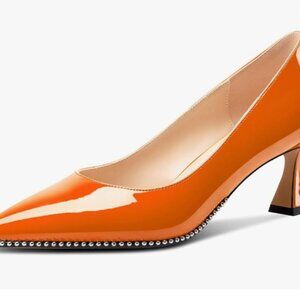 Orange Beaded Slip on - Pointed Toe Heel